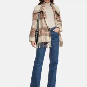 NWT Polo Ralph Lauren Fringe Trim Off White Jacket Size XS